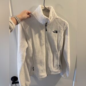 North face white full zip, size XS